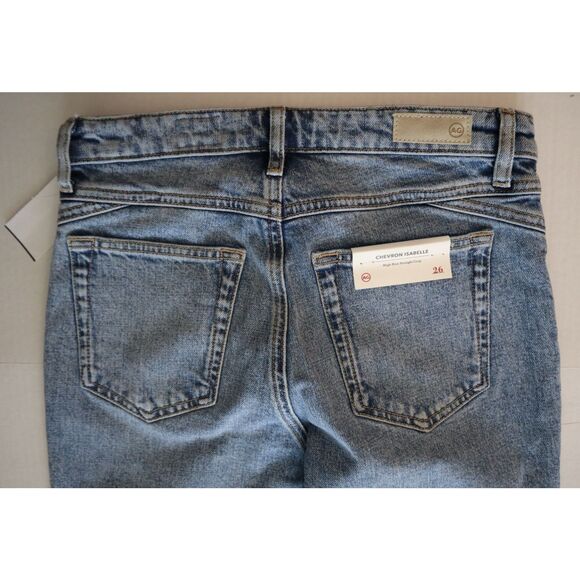 Adriano Goldschmied WMN Sz 26 Blue Chevron Isabelle HR Straight Crop Jeans - Picture 8 of 12